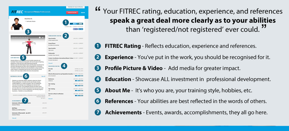 use your fitrec profile to get a job - literally!