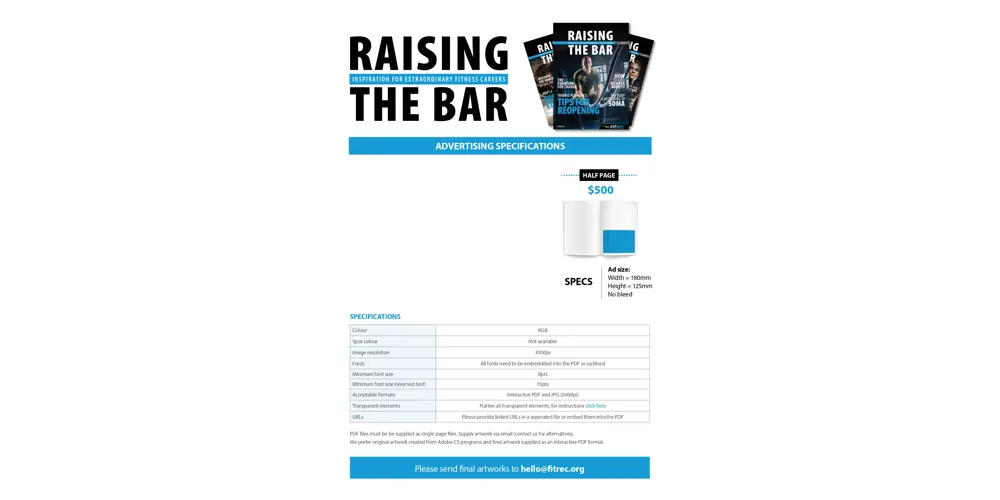 Advertising Space - Half Page