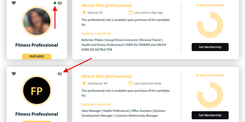 Filter and Hide candidates from search results